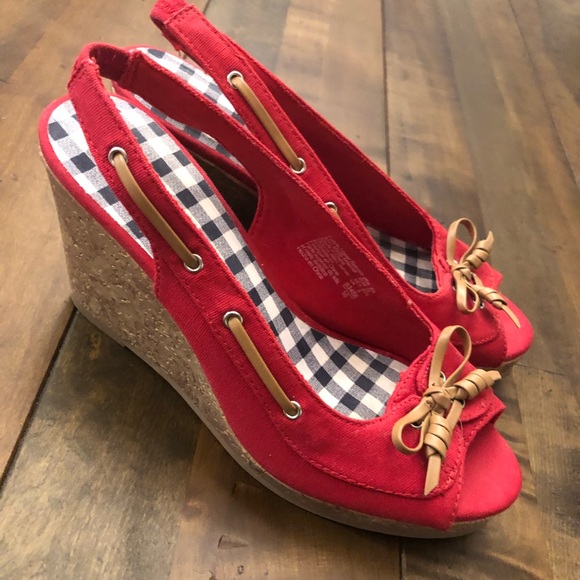 ❤️ Dexter Red Wedge sandal heels ! - Picture 1 of 6
